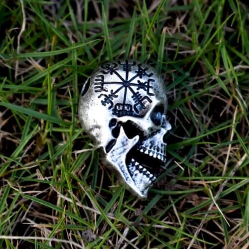 12pcs Norse skull viking Vegvisir Rune necklace Jewelry