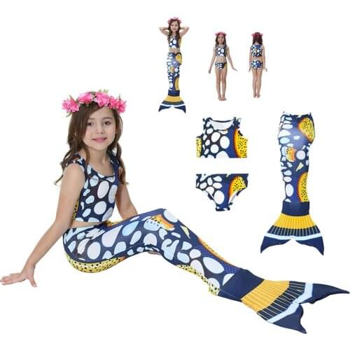 2021 Girls Mermaid Tail Princess Dress Kids Cosplay Mermaid Costume Christmas Birthday Party Girls Bikini Set Swimsuit Swimwear