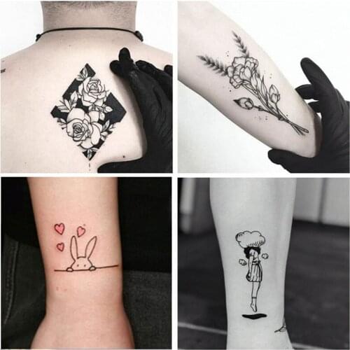 3PCS Geometric Planet Fashion Women Temporary Tattoo Sticker Water Transfer Tattoo Minimalist Small Sun Moon Design Fake Tattoo