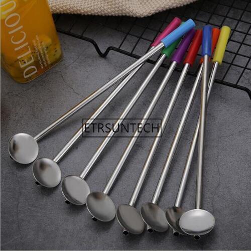 300pcs Straw Spoons Stainless Steel Stirring Coffee Spoons Teaspoon Yerba Mate Small Mini Tea Spoon Tableware