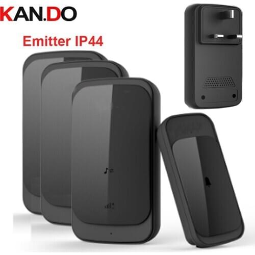 1-3 emitters IP44 waterproof emitter 350meter UK style BRITISH plug door bell ring touch panel doorbell wireless door bell