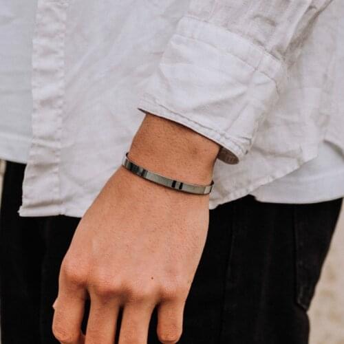 Cuff Men Bracelet Bangle 2021 Simple Fashion Opening Width 6mm Stainless Steel Bracelet For Men Women Jewelry Gift
