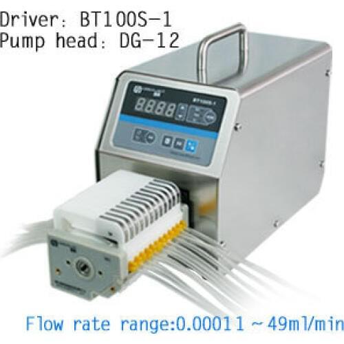 BT100S-1 DG6-12(6 rollers) Lab Industrial Basic Variable Flow Speed Peristaltic Dosing Pump Fluid Water Pumps 0.00016-26 ml/min