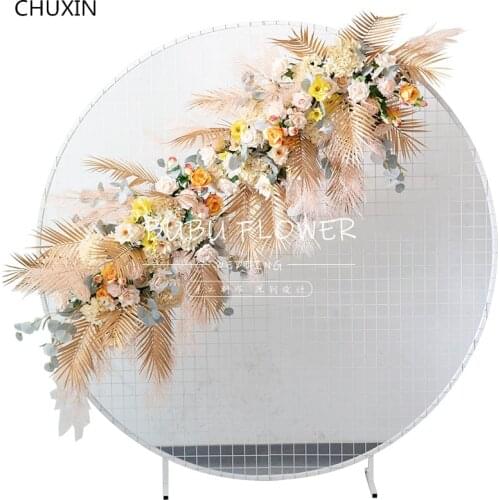 Customize Luxury gold artificial flower row flower ball home Family party decoration Wedding Christmas arch decor table flower