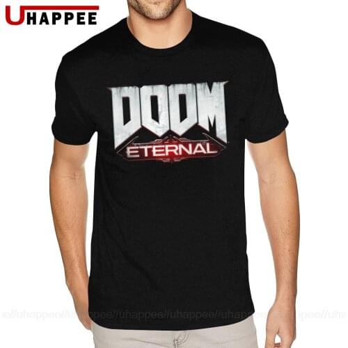 Birthday Doom Eternal Logo Tees Shirt Men Bespoke Short Sleeved Blue O-neck Tee Shirts