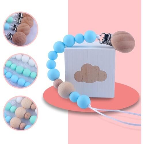 Baby Products Pacifier with Silicone Mouth Chain Gum Newborn Baby Essentials