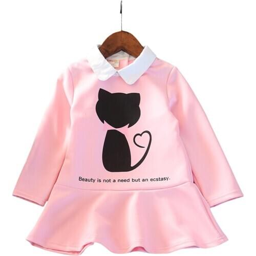 Kids girls long sleeve dress spring 2020 little girls dresses baby girl princess dress children clothes size for 345 6 7 8 years