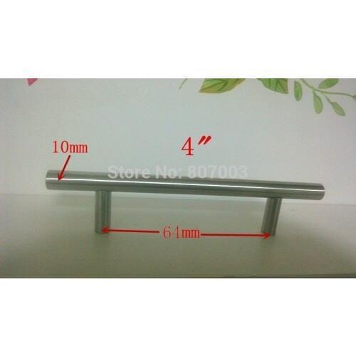 Diameter 10mm,Length:100mm) 4" Furniture Hardware Kitchen Cabinet Handle, Bar Pull Handle Stainless Steel T Handles