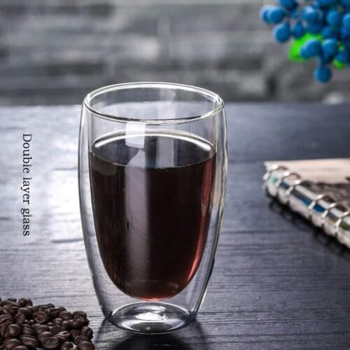 Insulated Double Wall Glasses Coffee Glasses Tea Cups Coffee Mugs Clear Glass Drinkware for Espresso，Latte，Hot Beverages