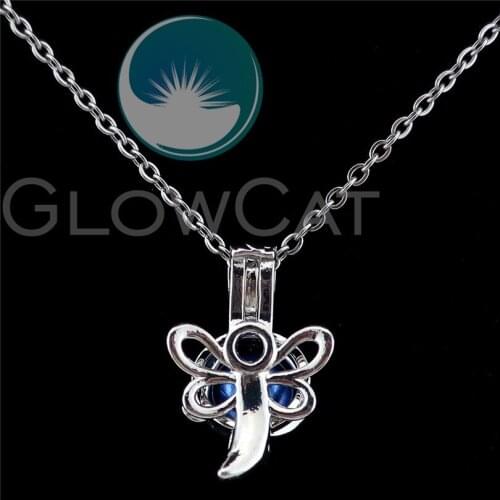 K930 Metal Insect Beads Pearl Cage Dragnfly Locket Necklace Pendant Finding Handmade Open Perfume Jewelry