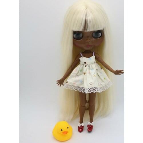 Joint body Nude Blyth Doll dark black skin factory doll 20180327
