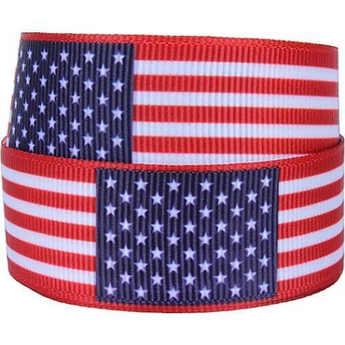 FLRA Ribbon 50 Yards US flag printed grosgrain ribbons