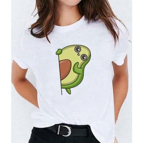 Summer Casual Fruit Funny Tee Shirt Femme Avocado Fashion Print T Shirt Women Tops Short Sleeve Harajuku Shirt Camiseta Mujer