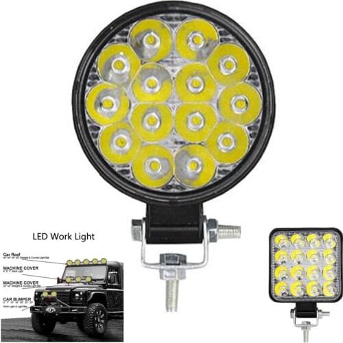 Mini Led Work Light Round Square Spotlight Car Work Headlight Offroad Fog Light Lamp Night 12/24V LED Light Bar Driving Lights