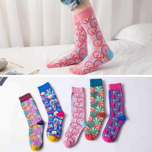 Cartoon Woman Socks Colorful Personality Marine Amorous Feelings Design European and American Autumn Winter Fashion Funny Socks