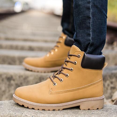 Hot New Winter Shoes Men Flat Heel Boots Fashion Keep Warm Shoes Brand Man Ankle Boots