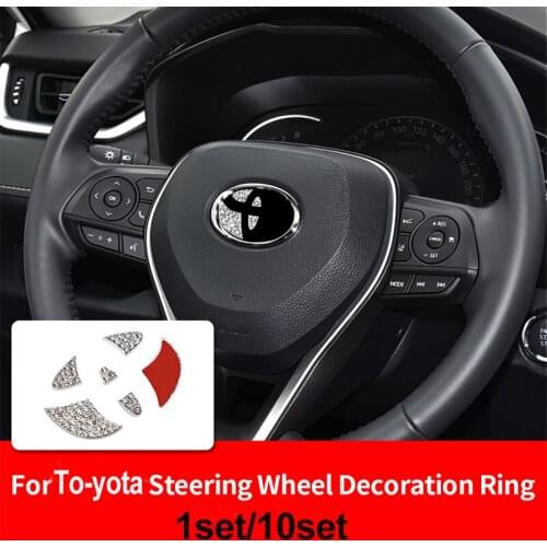 Car Steering Wheel Center Sticker Interior Decal for Rav4 Camry Reiz Sienna Prius Land Cruiser Carolla Accessoy Diamond Stickers