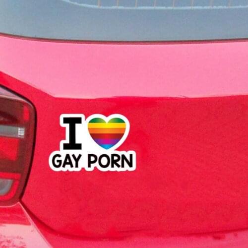 Car Stickers I LOVE GAY PORN Reflective Decal for LADA Vesta SW Cross Granta Priora Kalina Xray Largus Vaz Smara 2110