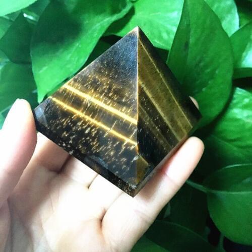 Natural Yellow Tiger Eye Pyramid Decoration Wholesale Yellow Tiger Eye Stone Feng Shui Town House