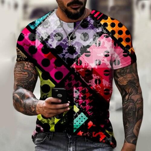 2021 New Pattern Mosaic Abstract Texture Graffiti Style Mens T-shirt Street Fashion Casual Wear Men Tees Tops Xxs-6xl