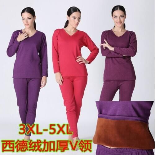 New arrival manufacturer thinner womens long johns super winter V-neck plus large XL 2XL 3XL 4XL 5XL 6xl