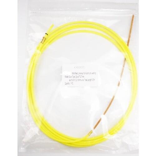 Welding Wire Liner Euro Connectors 3.5M Yellow Color Suit for 501D Aluminum welding