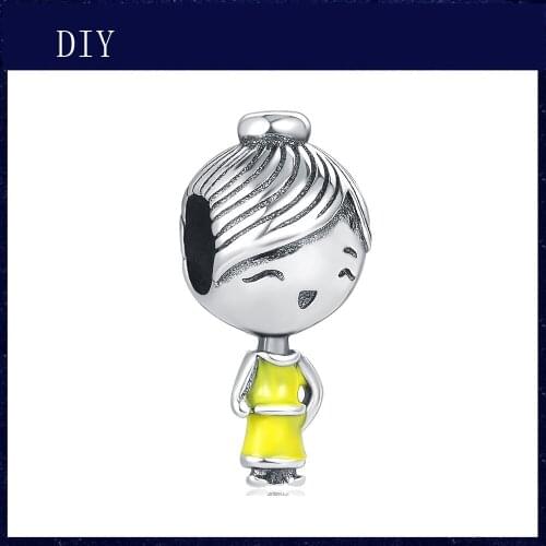 Silver Shiny Forever Young Charming women fit Pandora Charming Silver 925 Bead Pendant Bracelet with stylish DIY jewelry