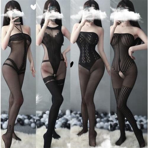 Sexy lingerie hot sexy underwear porno hose costumes women teddy bodysuit intimate black open crotch nightgown sleepwear kimino