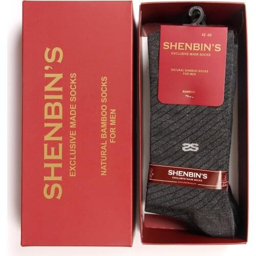 Dark Gray Patterned Bambo Socks for Men (5 Pairs Pack), Absorbent, Anti Odour, Antibacterial, Antiallergic, Organic Eco Friendly