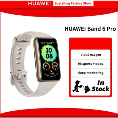100% Original Huawei Band 6 Pro Wristbands All Day SpO2 Monitoring Heart Rate Tracker Smartband Bracelet FullView AMOLED NFC