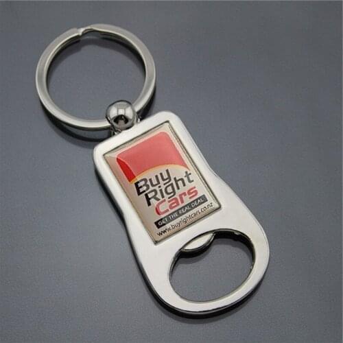 100pcs Metal Keychain Beer Bottle Opener Personalized Key Chain Company Gift for Business Promotion Customized Logo on Two Sides