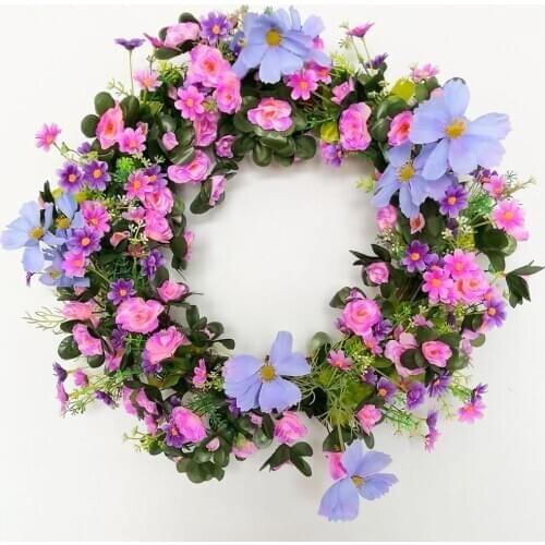 16inch Simulation Garland Flowers Round Wreath For The Front Door Artificial Wreaths Wedding Home Party Decor