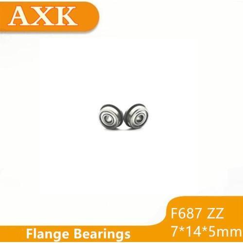 2019 Hot Sale Promotion 10pcs/lot F687zz7*14*16*5*1.1mm F687 Zz 7x14x5mm Abec-1 Flange Bearing Thin Wall Deep Groove Ball Mini
