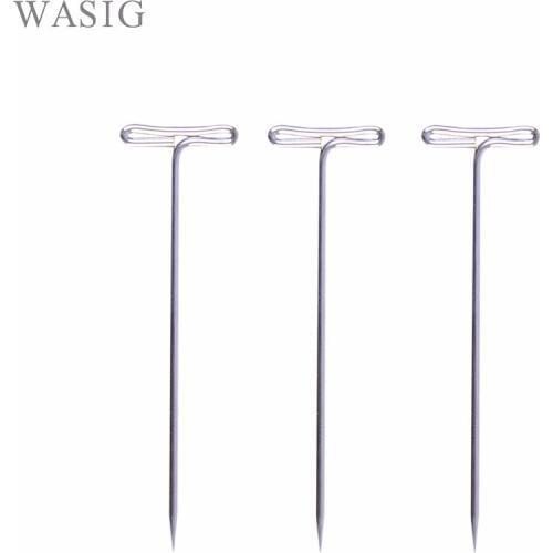 24 Pcs T Pins for Wig on Foam Head Style T Pin Needle Brazilian Indian Mannequin Head Type Sewing Hair Salon Styling Tools