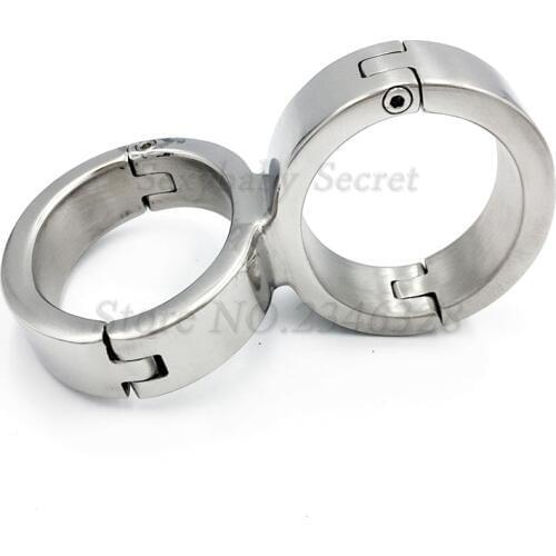 304 Stainless Steel Lockable Connect Handcuffs Bondage Manacles Hand Cuffs Restraints Shackles Adult Games Sex Toys for Couples