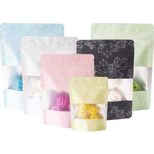 50pcs Matt White/Black Aluminum Foil Coffee Valve Ziplock Bag Stand-up Foil Coffee Beans Packaging Bag 50g~2 pounds