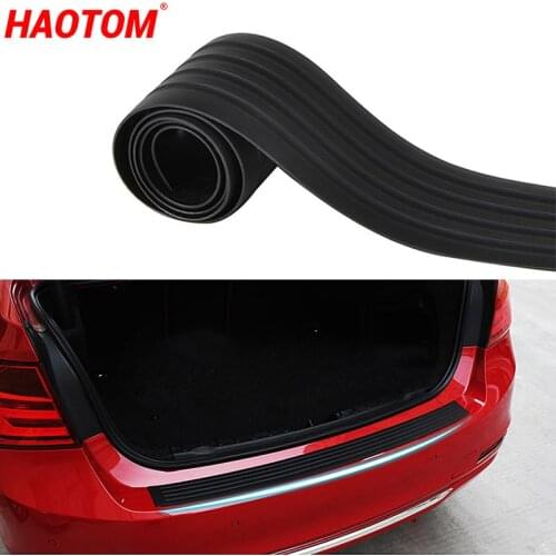 90CM/104CM Car Trunk Door Sill Guard SUV Cargo Liner Body Rear Bumper Protector Trim Cover Protective Rubber Sticker Mat Strip
