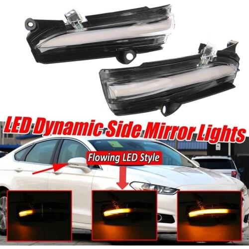 Car LED Dynamic Rear View Mirror Turn Signal Light for Ford Mondeo Fusion 2013-2018
