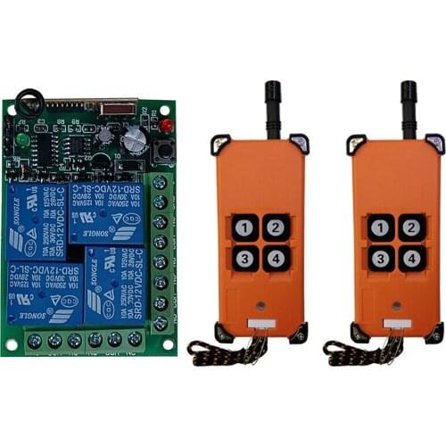 3000m DC12V 24V 12CH Radio Controller RF Wireless Remote Control Overhead travelling crane System Receiver+ number keys Remote