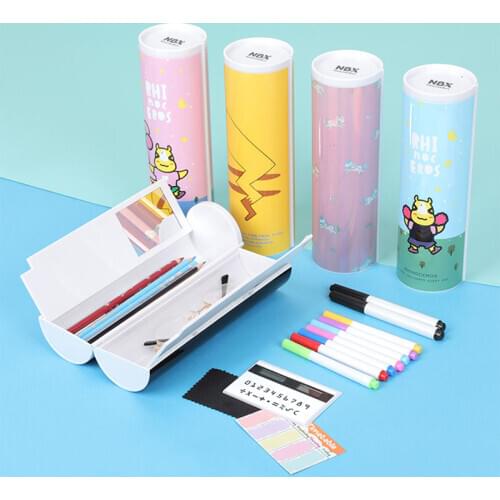 NBX Unicorn Pencil Case For Girls Stand Up Strawberry School Case Sakura Stationery Standing Pen Box School Supplies For Boys