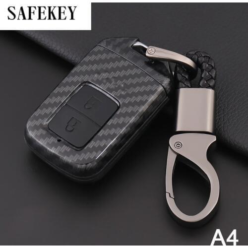 Carbon Fiber Car Emblem Key Case Cover Keychain Silicone Case For Honda Spirior Fit Civic Accord City CB400 CRV Jazz Key Case