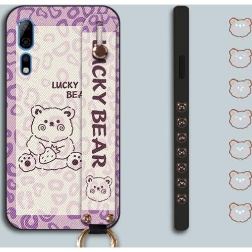 Fashion Bear Phone Case For ZTE Axon 10 Pro A2020 Pink Wrist Lanyard Back Cover For Nubia Play Z18 Mini Red Magic 6 Pro