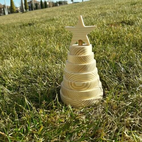 Baby Montessori Wooden Toys Tower Stacking 2 Different Styles Toddler Toys Baby Toys Turkish Made Handmade