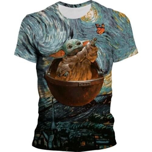 New Summer Mens Women T Shirt for Boy Girl Cute Baby Yoda Grugu T-shirt Mandalorian Fashion 3D Printed Kids Short Sleeve Tshirt