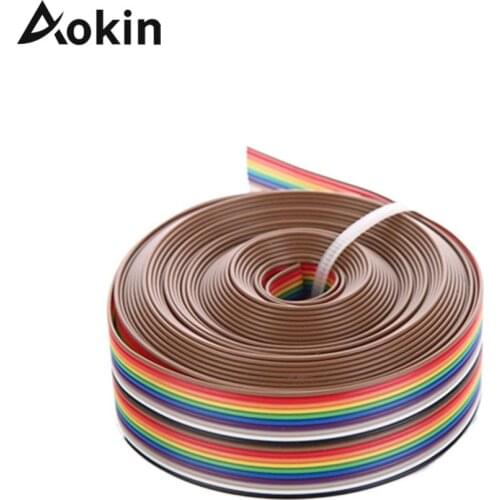 5m 1.27mm 20p Dupont Cable Rainbow Flat Line Support Wire Soldered Cable Connector Wire 20 Pin For Arduino Diy Kit