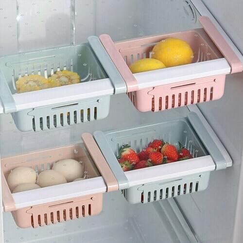 Creative Stretchable Refrigerator Partition Layer Storage Rack Durable Fruit Vegetable Holder Practical Save Space Artifact