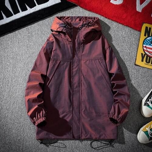 2021 Jacket Mens Spring Autumn New Colorful Reflective Jacket Handsome Mens Clothing Trendy Tooling Trendy Brand Top