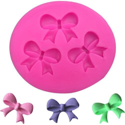 Ribbon Bowknot shape fondant silicone mold kitchen baking chocolate pastry candy Clay making cupcake lace decoration tools F0162