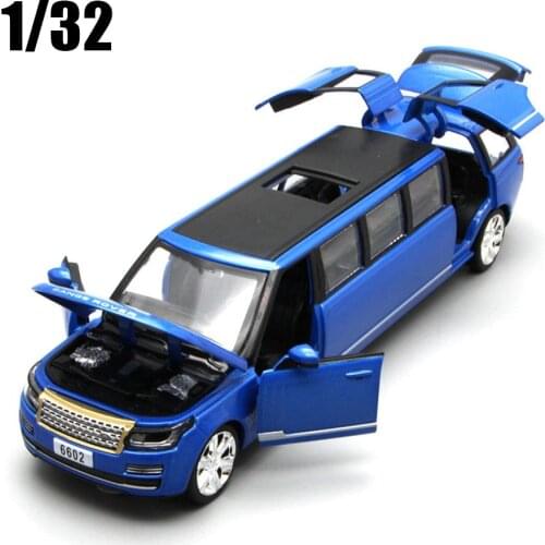 1:32 Alloy Stretch Limousine Diecast Car Model Toy With Pull Back Sound Light Children Car Toys For Kids Gifts Free Shipping