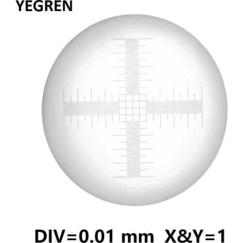 DIV 0.01 mm Eyepiece Micrometer for Biological Microscope Ocular Reticle Cross Ruler Diameter 20 mm Calibration